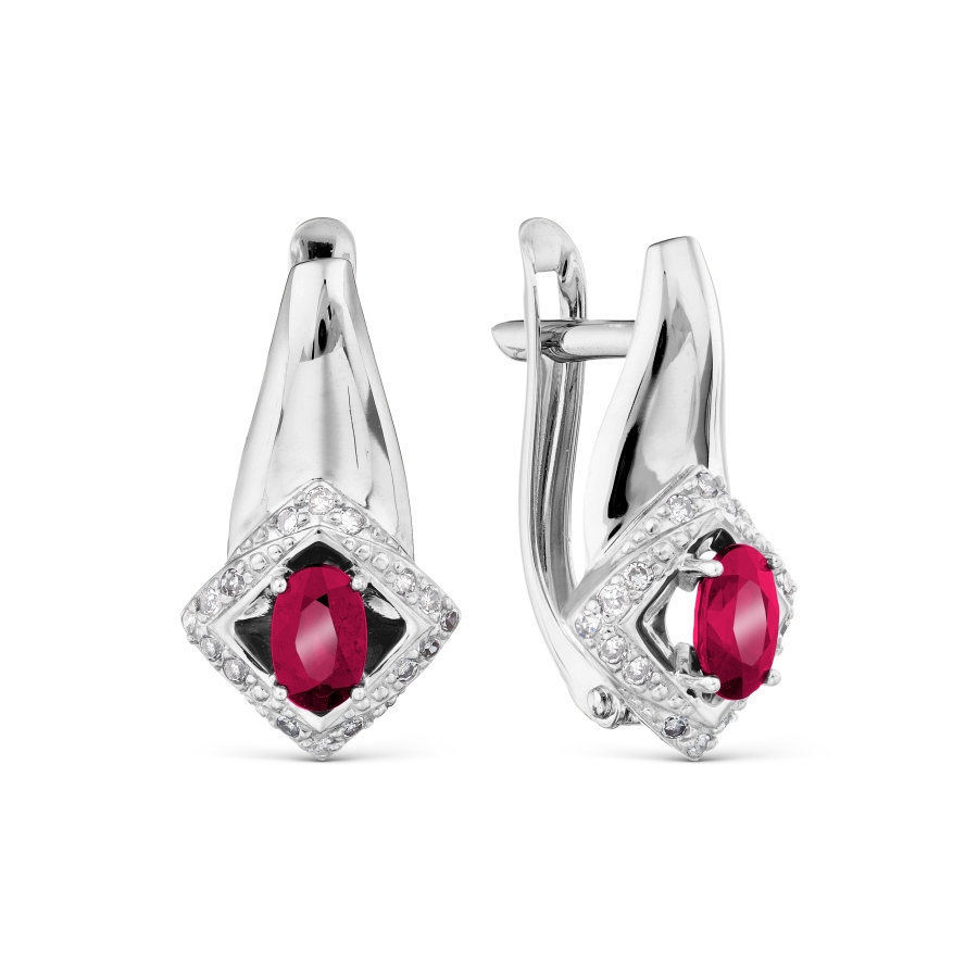 Серьги с рубинами и бриллиантами Линии Любви, Серьги Т306029760 
Серьги с рубинами и бриллиантами Линии Любви, Серьги Т306029760