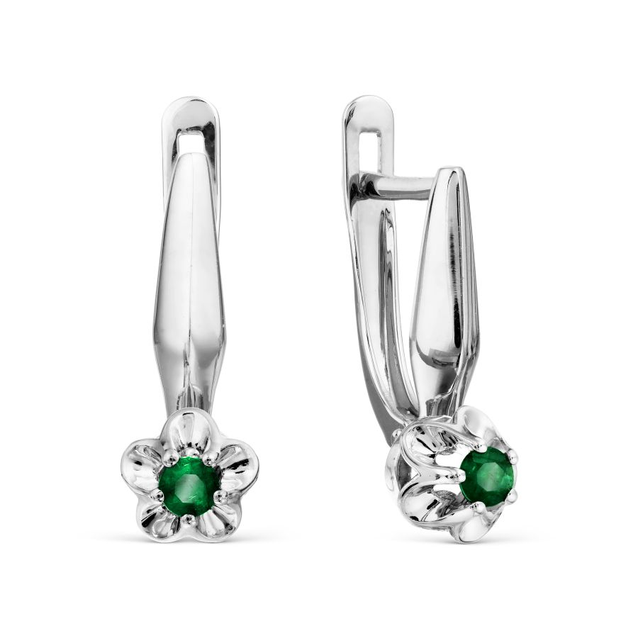 Серьги с изумрудами Линии Любви, Серьги Т331029315 
Серьги с изумрудами Линии Любви, Серьги Т331029315