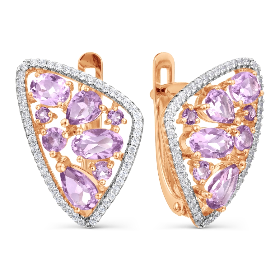 Серьги с аметистами и фианитами Линии Любви, Серьги Т147029048
Серьги с аметистами и фианитами Линии Любви, Серьги Т147029048