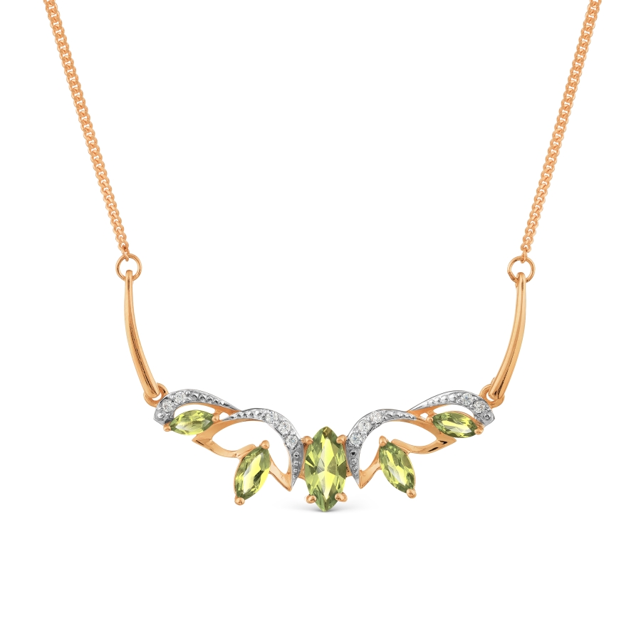 Колье с хризолитами и фианитами Линии Любви, Колье Т14311613
Колье с хризолитами и фианитами Линии Любви, Колье Т14311613