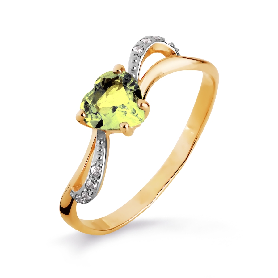 Кольцо с хризолитом и фианитами Линии Любви
Кольцо с хризолитом и фианитами Линии Любви