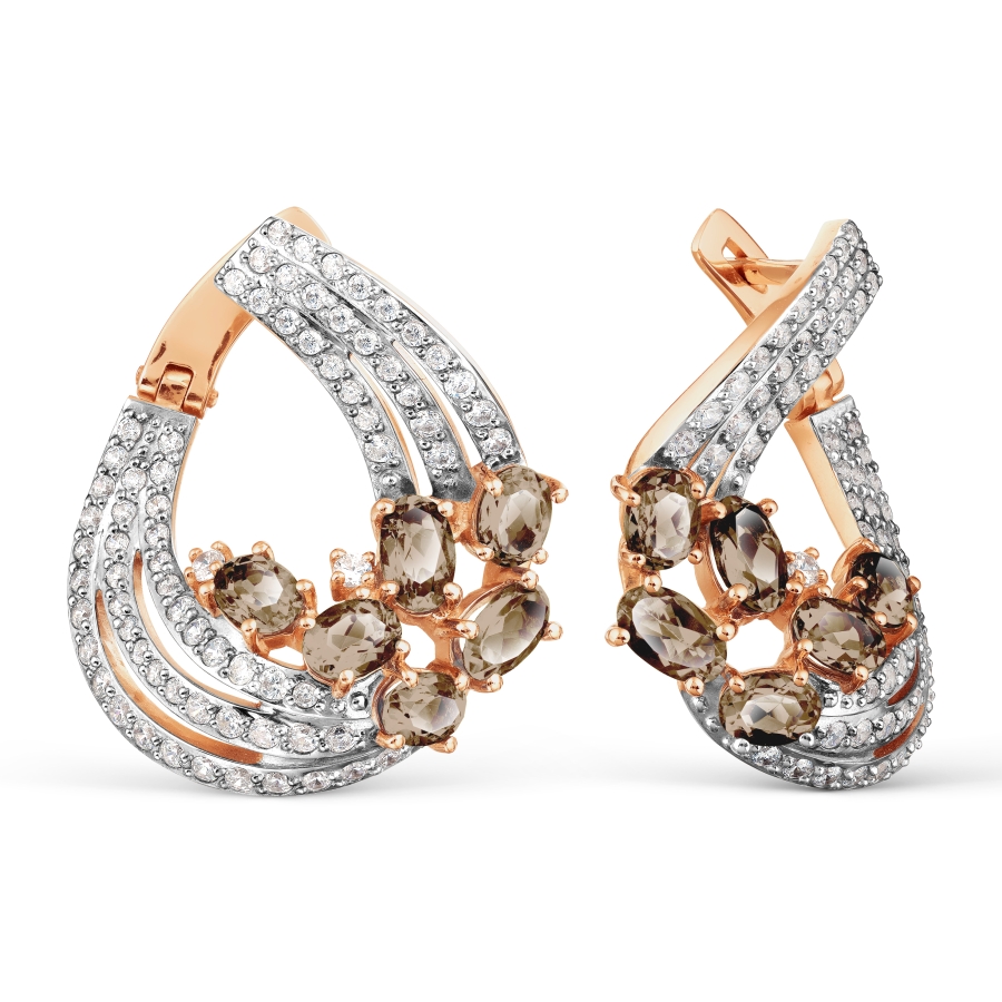 Серьги с раухтопазами и фианитами Линии Любви, Серьги Т143028166
Серьги с раухтопазами и фианитами Линии Любви, Серьги Т143028166