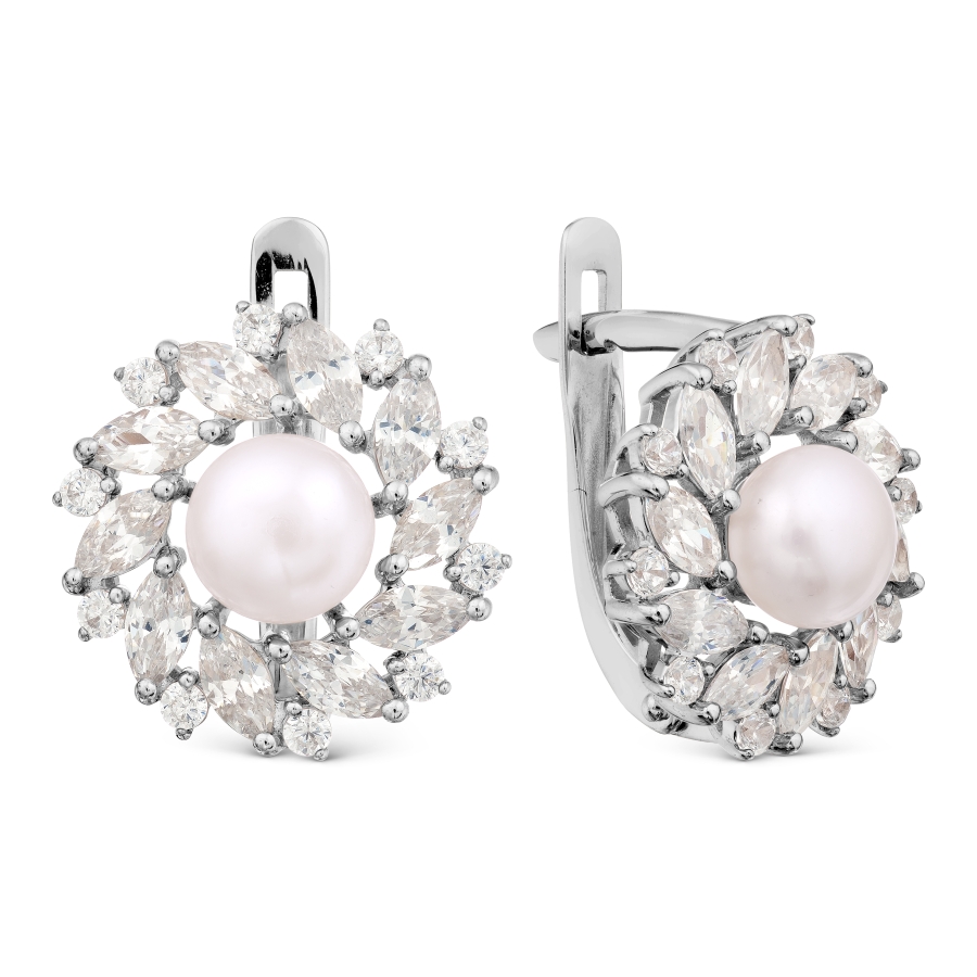 Серьги с жемчугом и фианитами Линии Любви
Серьги с жемчугом и фианитами Линии Любви