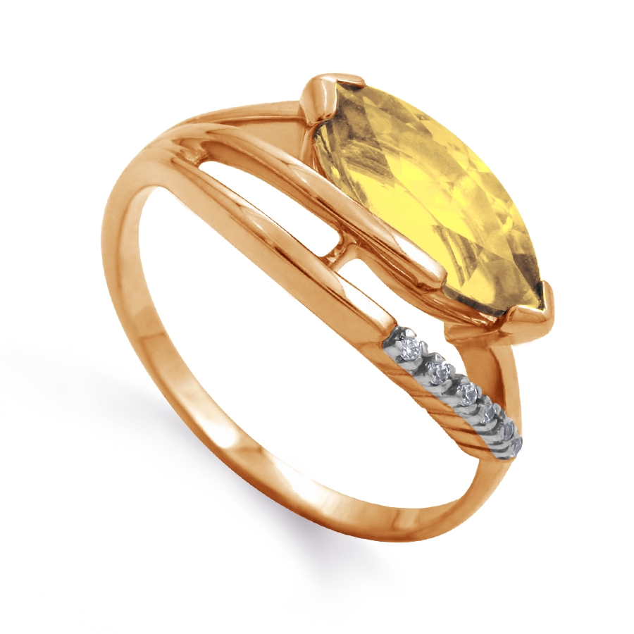 Кольцо с цитрином и фианитами Линии Любви, Кольцо Т143011985
Кольцо с цитрином и фианитами Линии Любви, Кольцо Т143011985