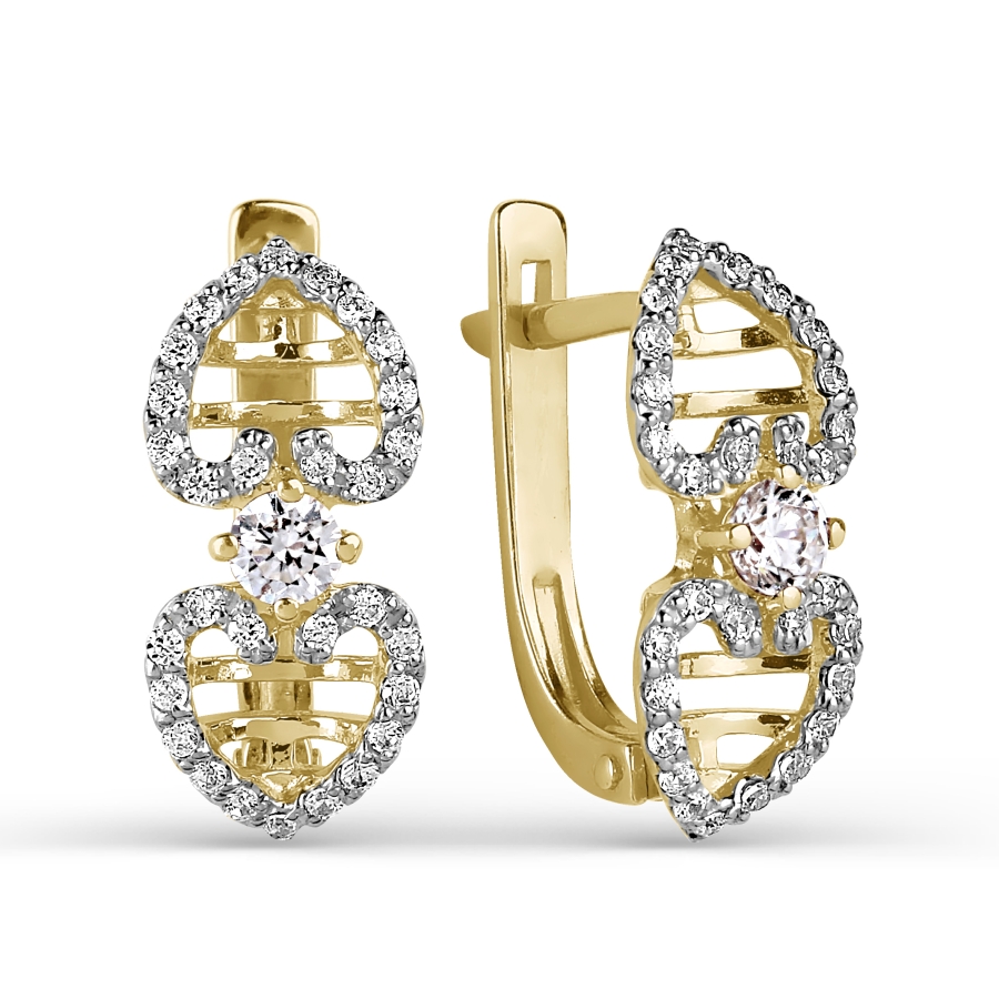 Серьги с фианитами Линии Любви, Серьги Т942025633 
Серьги с фианитами Линии Любви, Серьги Т942025633