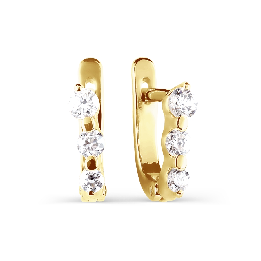 Серьги с фианитами Линии Любви, Серьги Т902026231 
Серьги с фианитами Линии Любви, Серьги Т902026231