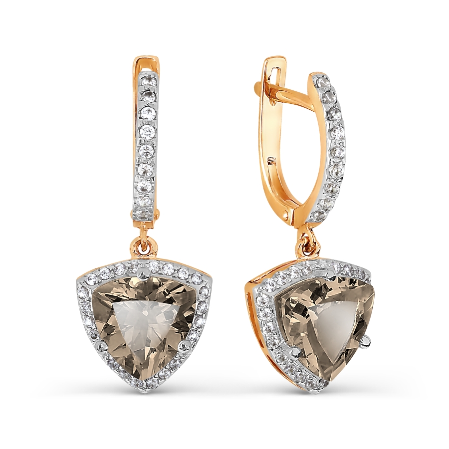 Серьги с раухтопазами и фианитами Линии Любви, Серьги Т147027109-01
Серьги с раухтопазами и фианитами Линии Любви, Серьги Т147027109-01