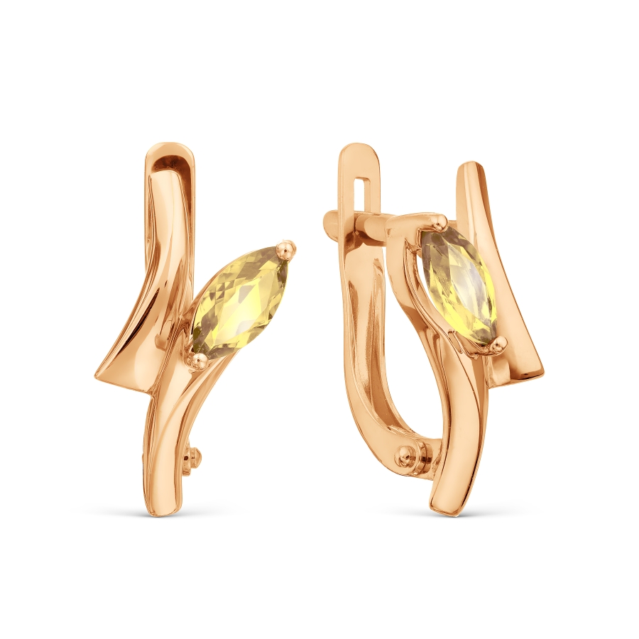 Серьги с цитринами Линии Любви, Серьги Т101029552 
Серьги с цитринами Линии Любви, Серьги Т101029552