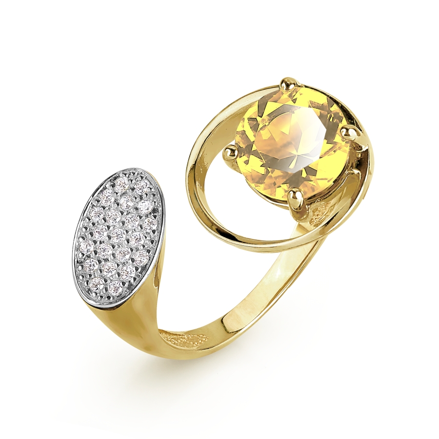 Кольцо с цитрином и фианитами Линии Любви, Кольцо Т947016590
Кольцо с цитрином и фианитами Линии Любви, Кольцо Т947016590