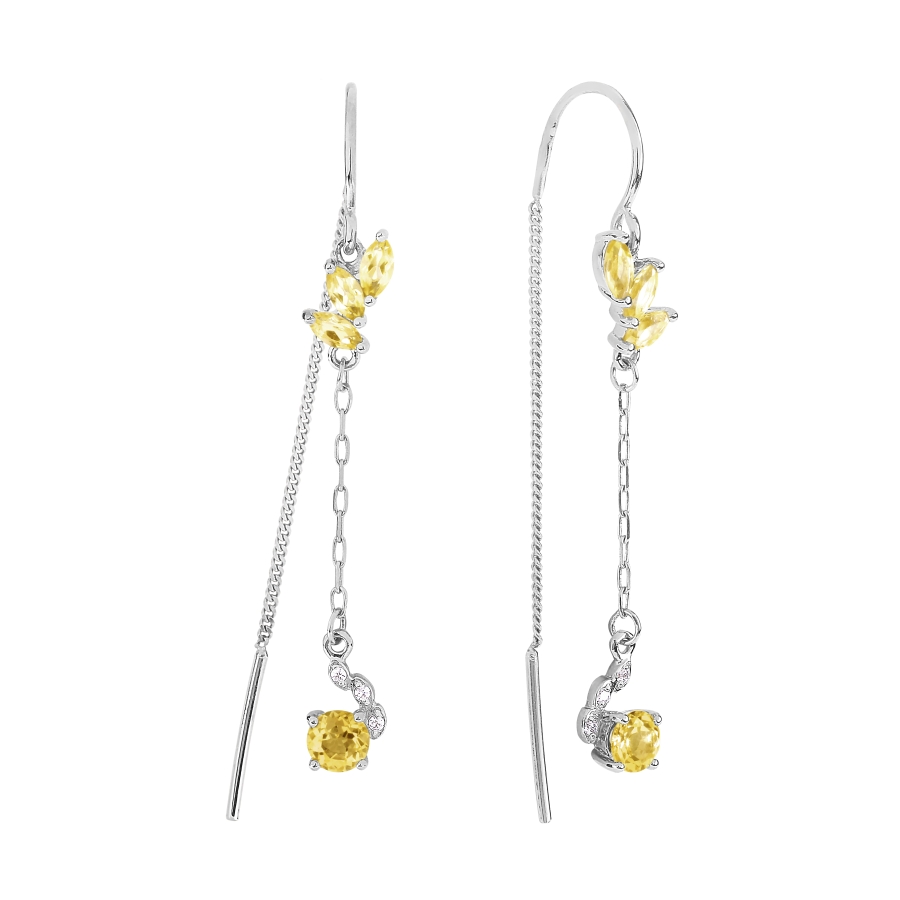 Серьги с цитринами и фианитами Линии Любви, Серьги Т303026784
Серьги с цитринами и фианитами Линии Любви, Серьги Т303026784