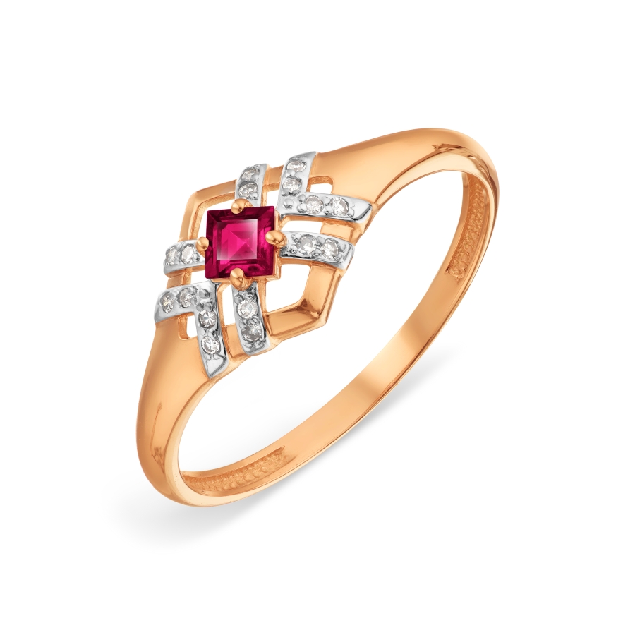Кольцо с рубином и бриллиантами Линии Любви, Кольцо Т146018855 
Кольцо с рубином и бриллиантами Линии Любви, Кольцо Т146018855