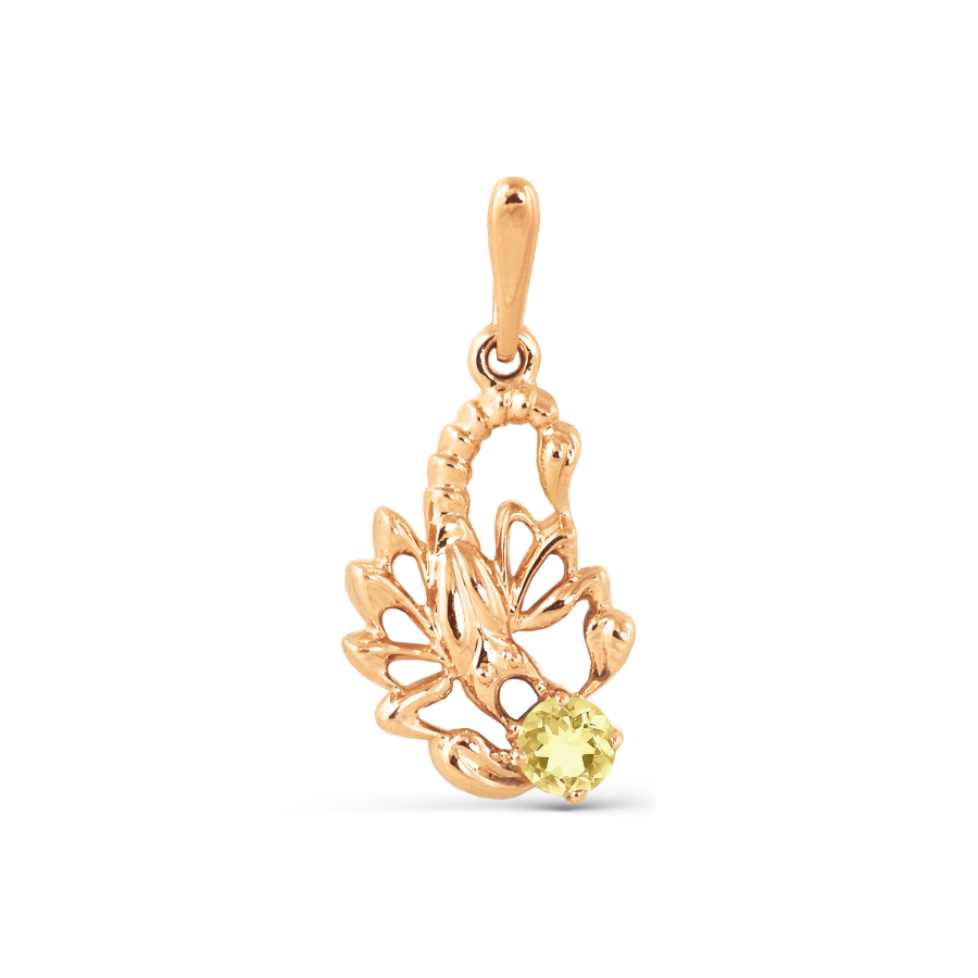 Подвеска с цитрином Линии Любви, Подвески и кулоны Т101032580-02 
Подвеска с цитрином Линии Любви, Подвески и кулоны Т101032580-02