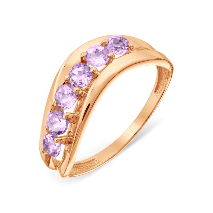 Кольцо с аметистами Линии Любви, Кольцо Т101018859 
Кольцо с аметистами Линии Любви, Кольцо Т101018859