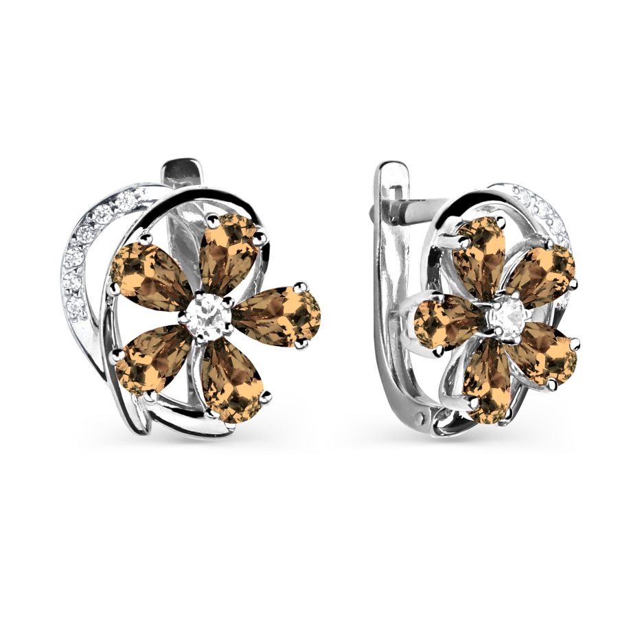 Серьги с раухтопазами и фианитами Линии Любви, Серьги Т303025437
Серьги с раухтопазами и фианитами Линии Любви, Серьги Т303025437