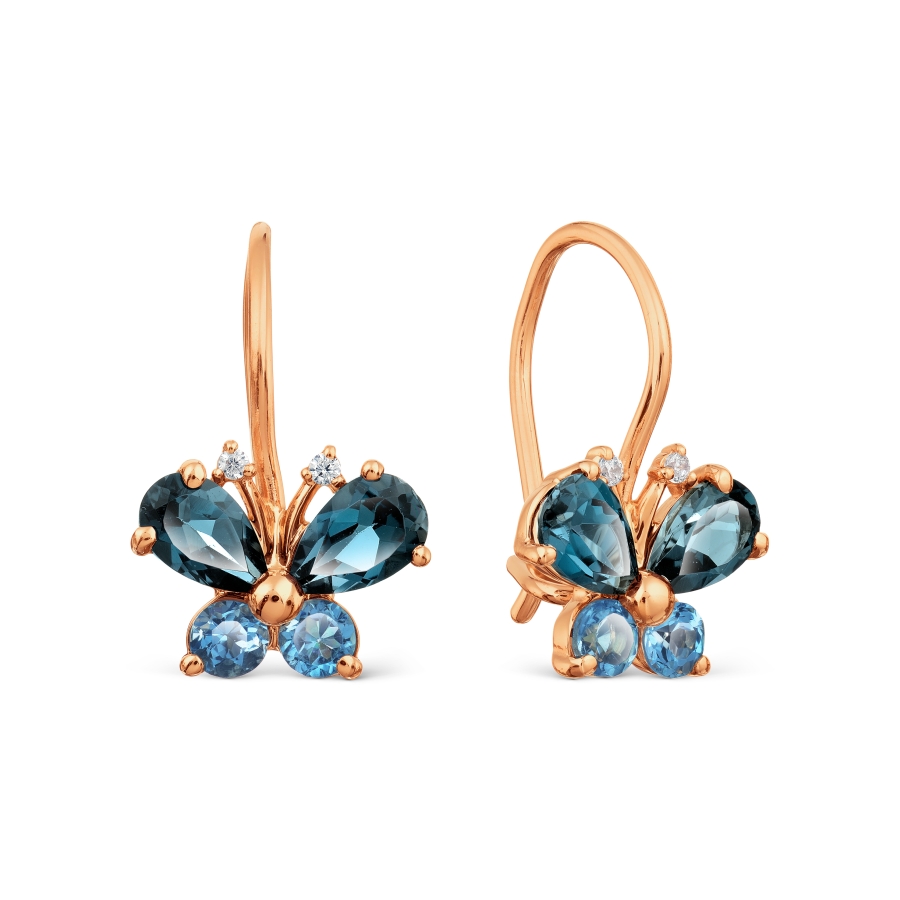 Серьги с топазами и фианитами Линии Любви, Серьги Т103028375 
Серьги с топазами и фианитами Линии Любви, Серьги Т103028375