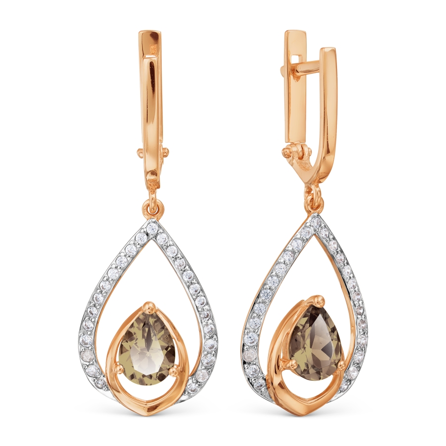 Серьги с раухтопазами и фианитами Линии Любви, Серьги Т147028805
Серьги с раухтопазами и фианитами Линии Любви, Серьги Т147028805