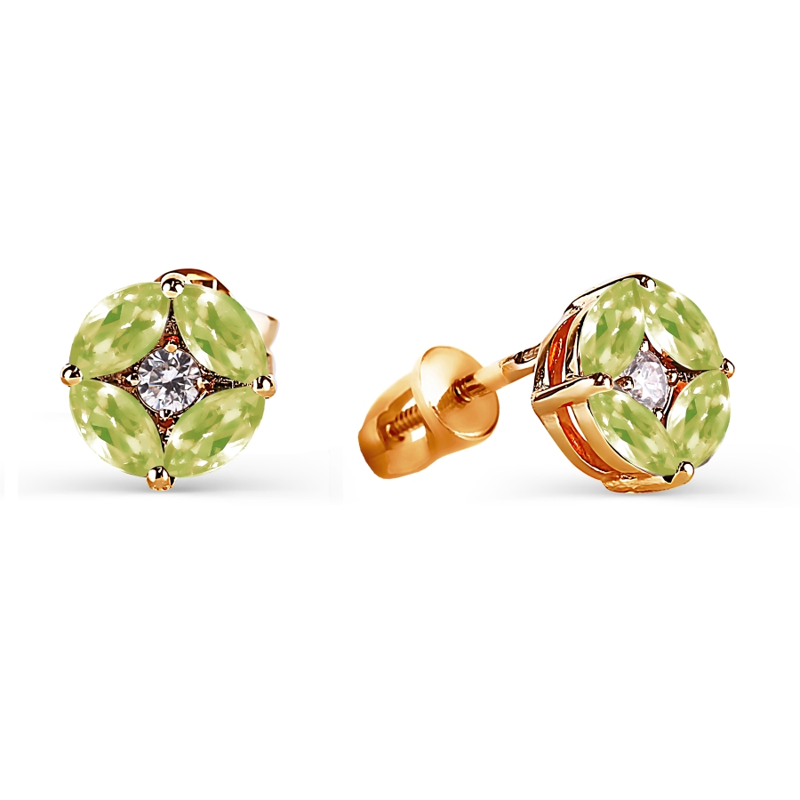 Серьги с хризолитами и фианитами Линии Любви, Серьги Т103026105-01
Серьги с хризолитами и фианитами Линии Любви, Серьги Т103026105-01