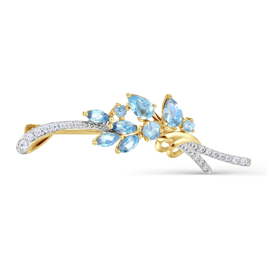 Брошь с топазами и фианитами Линии Любви, Брошь Т94309209
Брошь с топазами и фианитами Линии Любви, Брошь Т94309209