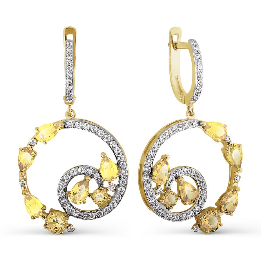 Серьги с цитринами и фианитами Линии Любви, Серьги Т947026830
Серьги с цитринами и фианитами Линии Любви, Серьги Т947026830