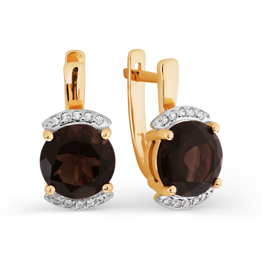 Серьги с раухтопазами и фианитами Линии Любви, Серьги Т143026621-03
Серьги с раухтопазами и фианитами Линии Любви, Серьги Т143026621-03