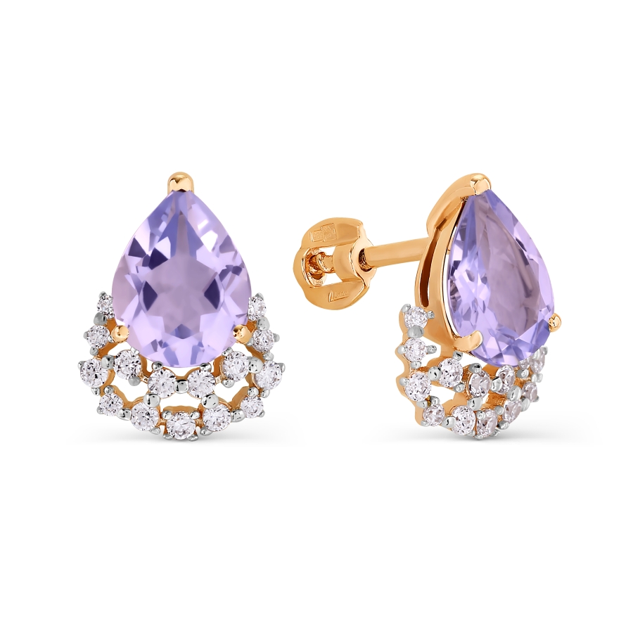 Серьги с аметистами и фианитами Линии Любви, Серьги Т147027558
Серьги с аметистами и фианитами Линии Любви, Серьги Т147027558