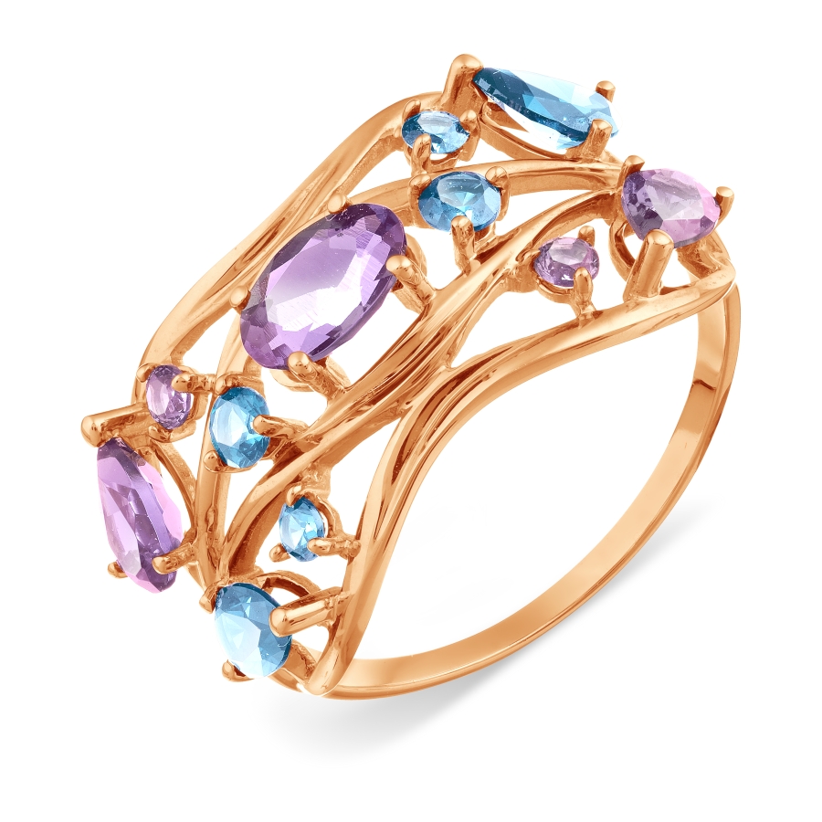 Кольцо с аметистами и топазами Линии Любви, Кольцо Т101018279-04
Кольцо с аметистами и топазами Линии Любви, Кольцо Т101018279-04