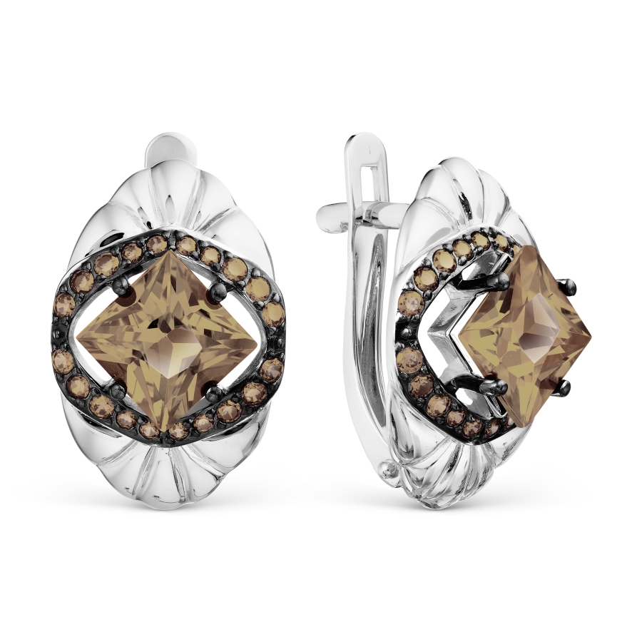 Серьги с раухтопазами и фианитами Линии Любви, Серьги Т307028795-03
Серьги с раухтопазами и фианитами Линии Любви, Серьги Т307028795-03