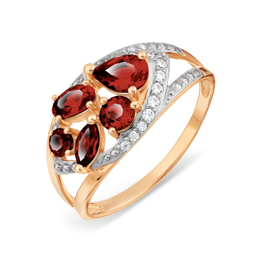 Кольцо с гранатами и фианитами Линии Любви, Кольцо Т147017806
Кольцо с гранатами и фианитами Линии Любви, Кольцо Т147017806