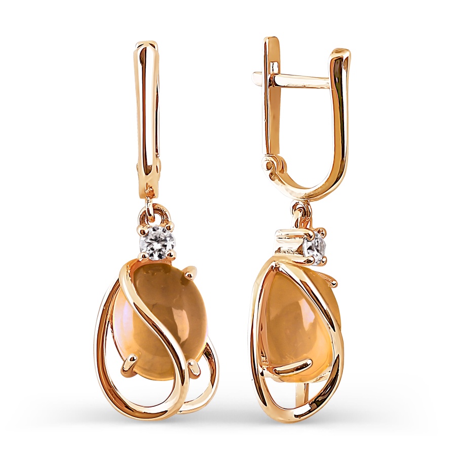 Серьги с цитринами и фианитами Линии Любви, Серьги Т103024495-01 
Серьги с цитринами и фианитами Линии Любви, Серьги Т103024495-01