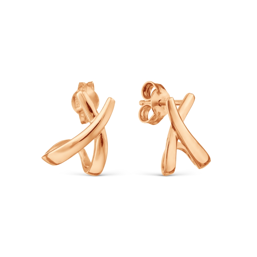 Серьги из красного золота Линии Любви, Серьги Т100029385 
Серьги из красного золота Линии Любви, Серьги Т100029385