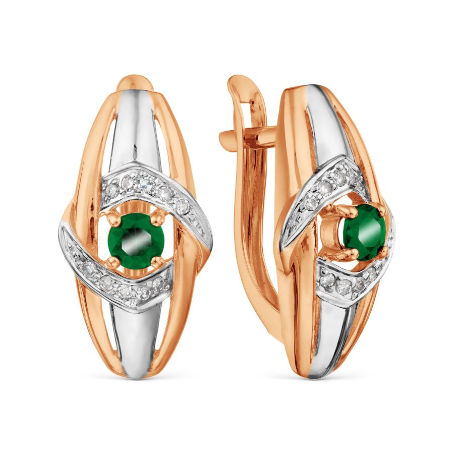 Серьги с изумрудами и бриллиантами Линии Любви, Серьги Т146029185 
Серьги с изумрудами и бриллиантами Линии Любви, Серьги Т146029185