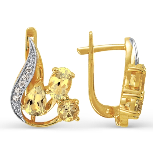 Серьги с цитринами и фианитами Линии Любви, Серьги Т943021971
Серьги с цитринами и фианитами Линии Любви, Серьги Т943021971