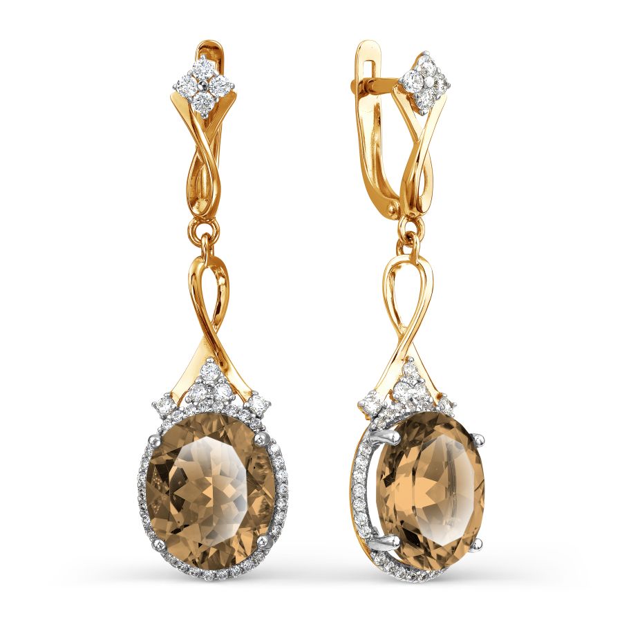 Серьги с раухтопазами и фианитами Линии Любви, Серьги Т147027707
Серьги с раухтопазами и фианитами Линии Любви, Серьги Т147027707