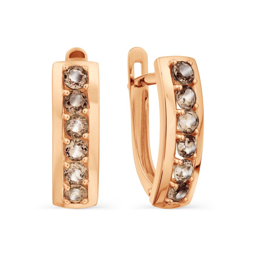 Серьги с раухтопазами Линии Любви, Серьги Т101029223 
Серьги с раухтопазами Линии Любви, Серьги Т101029223