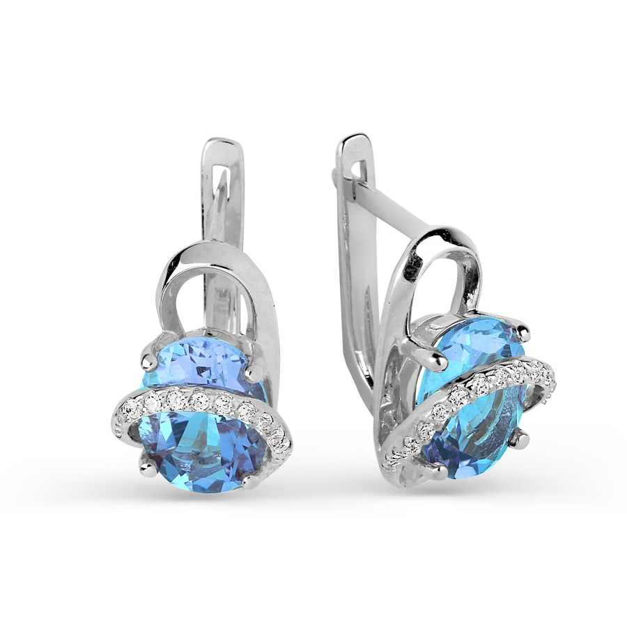 Серьги с топазами и фианитами Линии Любви, Серьги Т303025488 
Серьги с топазами и фианитами Линии Любви, Серьги Т303025488