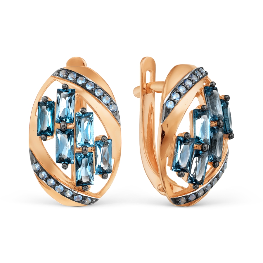 Серьги с топазами и фианитами Линии Любви, Серьги Т147028798-04 
Серьги с топазами и фианитами Линии Любви, Серьги Т147028798-04