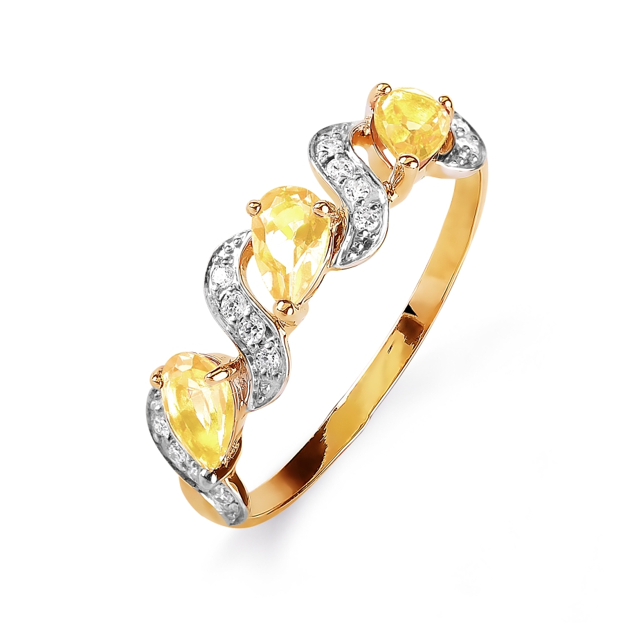 Кольцо с цитринами и фианитами Линии Любви, Кольцо Т143015824
Кольцо с цитринами и фианитами Линии Любви, Кольцо Т143015824