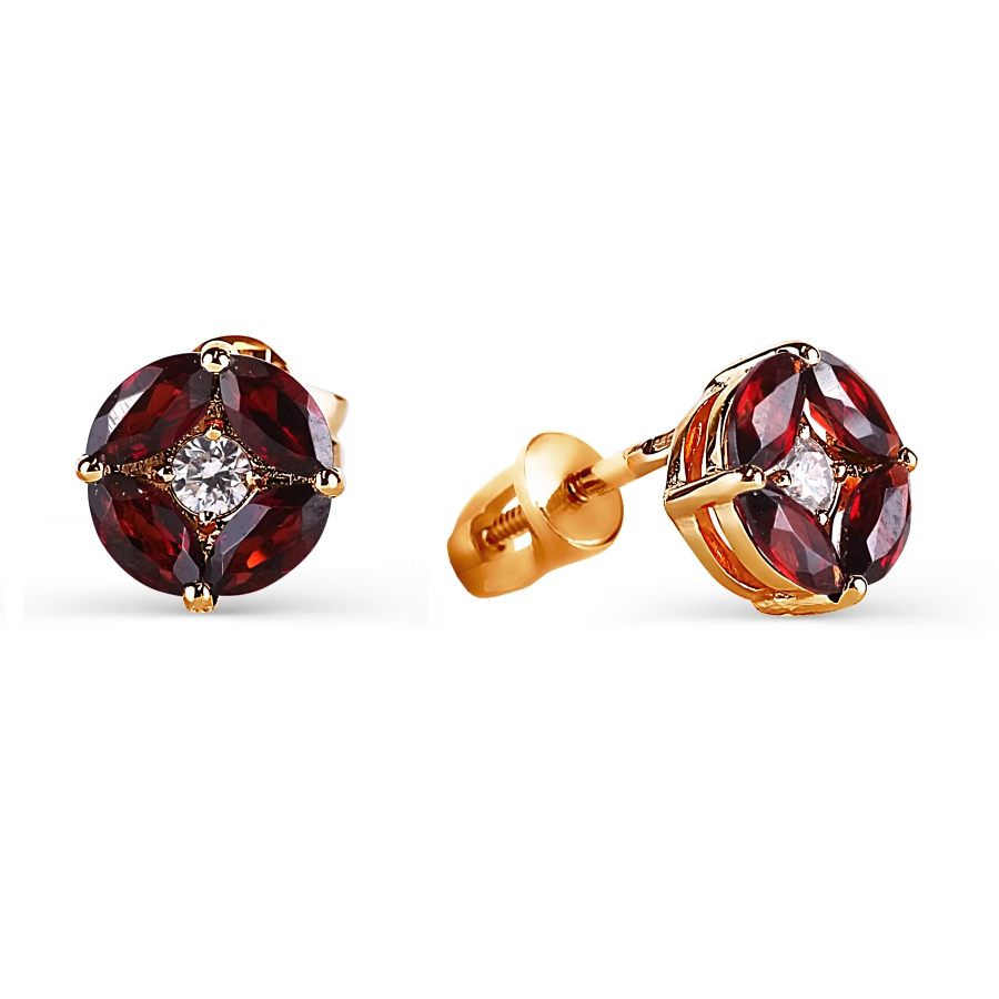 Серьги с гранатами и фианитами Линии Любви, Серьги Т103026105-01
Серьги с гранатами и фианитами Линии Любви, Серьги Т103026105-01