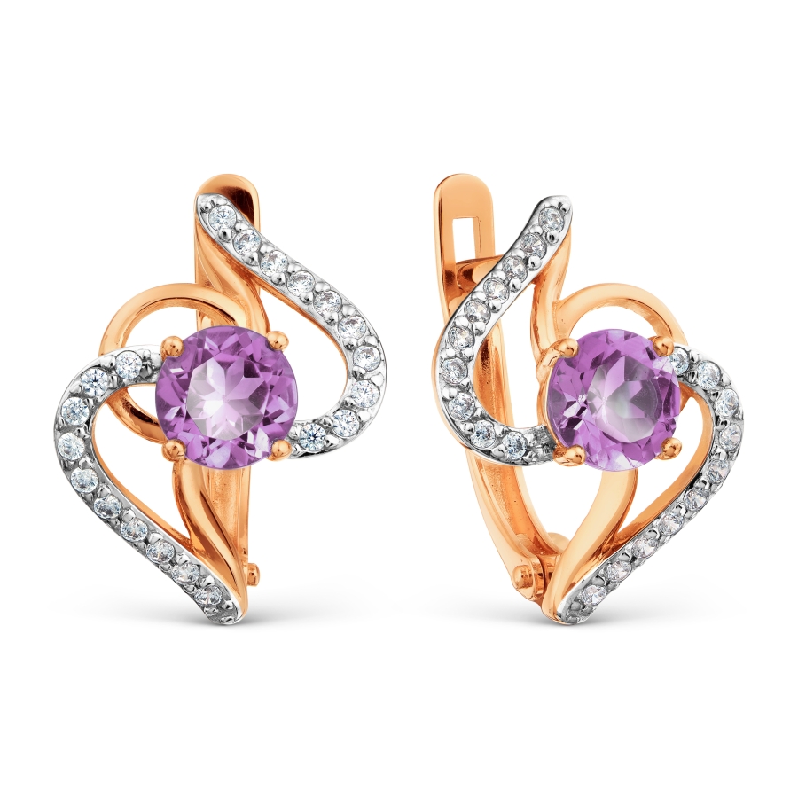 Серьги с аметистами и фианитами Линии Любви, Серьги Т147028351
Серьги с аметистами и фианитами Линии Любви, Серьги Т147028351