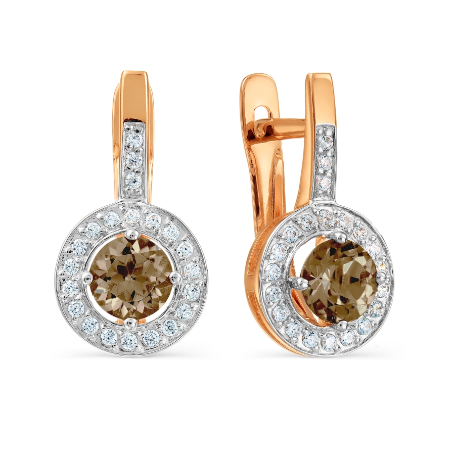 Серьги с раухтопазами и фианитами Линии Любви, Серьги Т147027884
Серьги с раухтопазами и фианитами Линии Любви, Серьги Т147027884