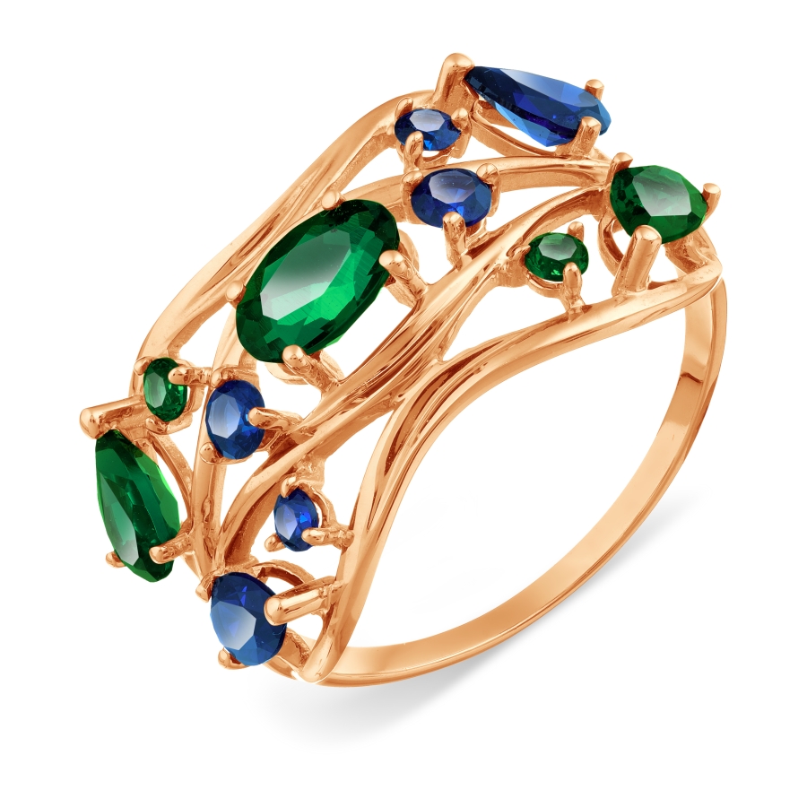 Кольцо с изумрудами искусственными и сапфирами Линии Любви, Кольцо Т101018279
Кольцо с изумрудами искусственными и сапфирами Линии Любви, Кольцо Т101018279