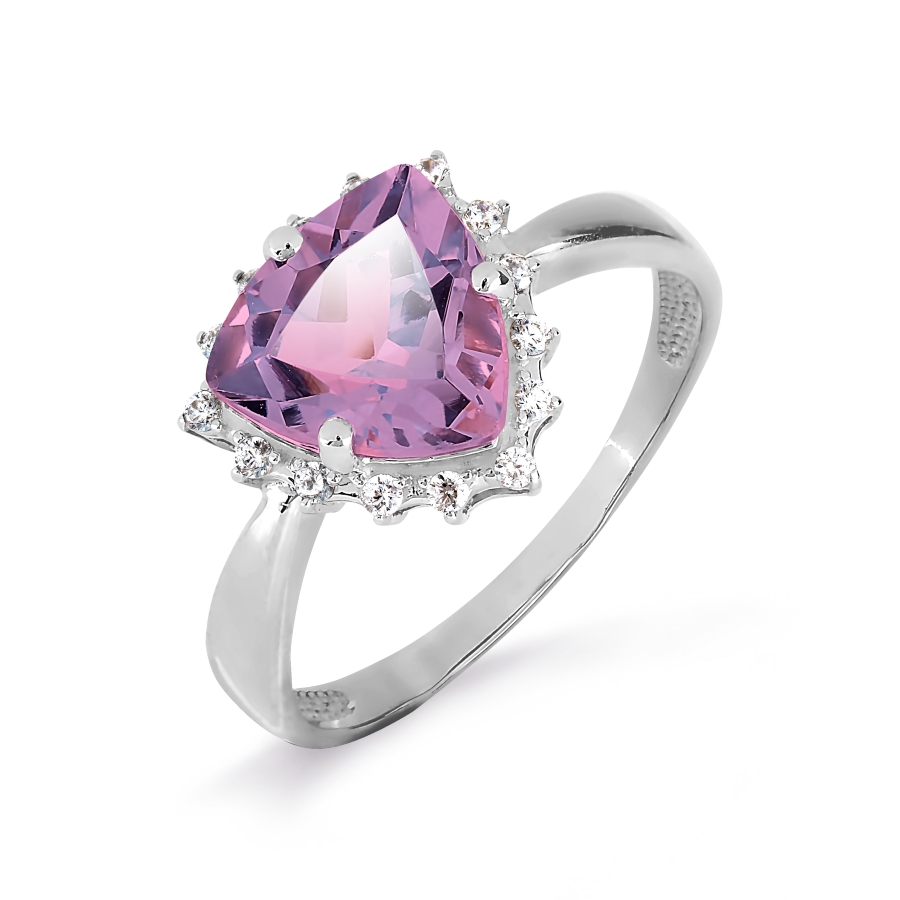 Кольцо с аметистом и фианитами Линии Любви, Кольцо Т307017086-01 
Кольцо с аметистом и фианитами Линии Любви, Кольцо Т307017086-01