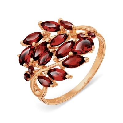 Кольцо с гранатами Линии Любви, Кольцо Т101018153 
Кольцо с гранатами Линии Любви, Кольцо Т101018153