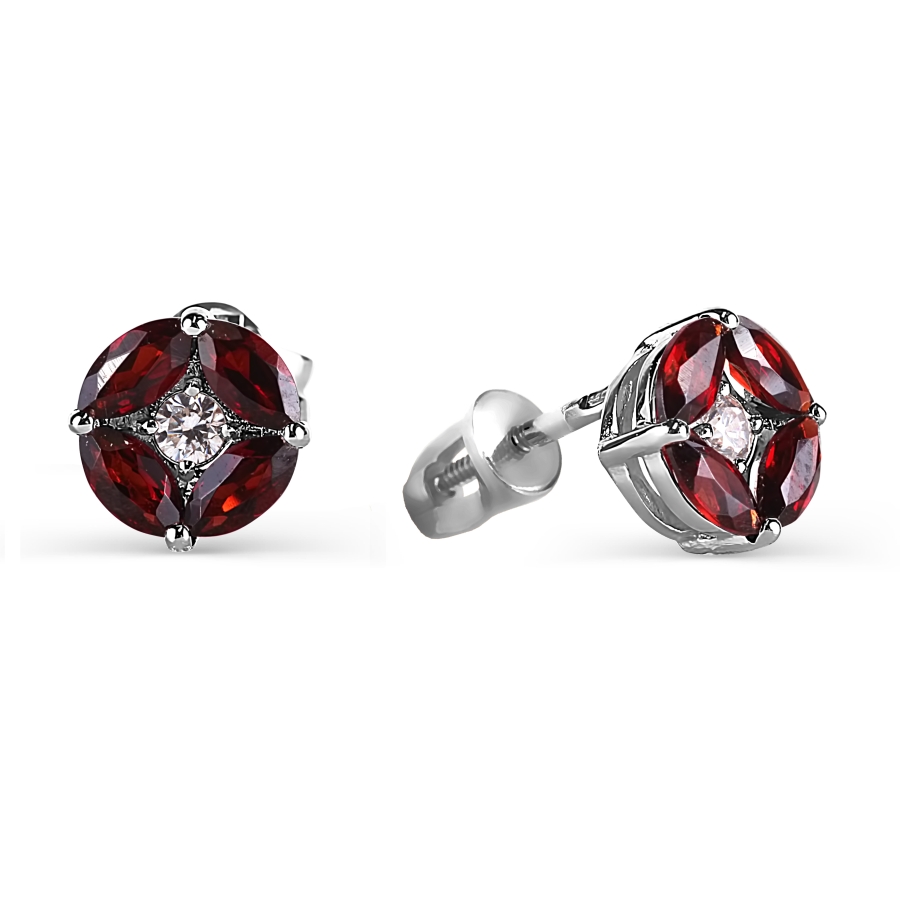 Серьги с гранатами и фианитами Линии Любви, Серьги Т303026105-01
Серьги с гранатами и фианитами Линии Любви, Серьги Т303026105-01