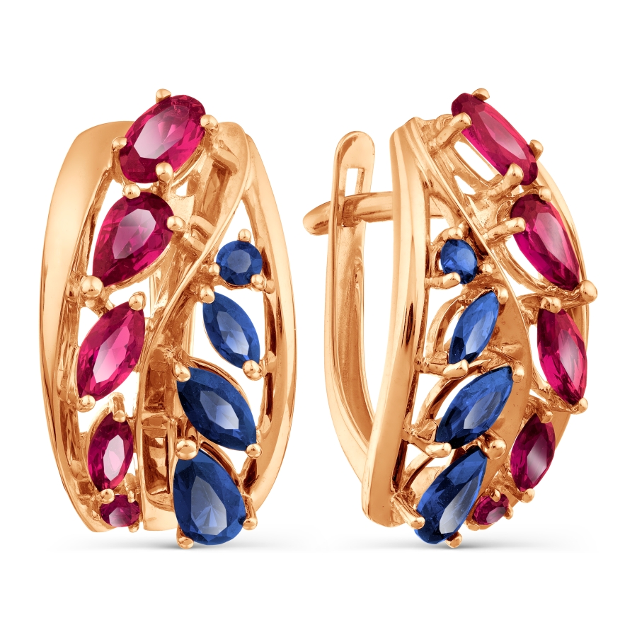 Серьги с корундами и сапфирами Линии Любви, Серьги Т101028542
Серьги с корундами и сапфирами Линии Любви, Серьги Т101028542