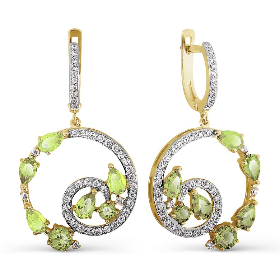 Серьги с хризолитами и фианитами Линии Любви, Серьги Т947026830
Серьги с хризолитами и фианитами Линии Любви, Серьги Т947026830