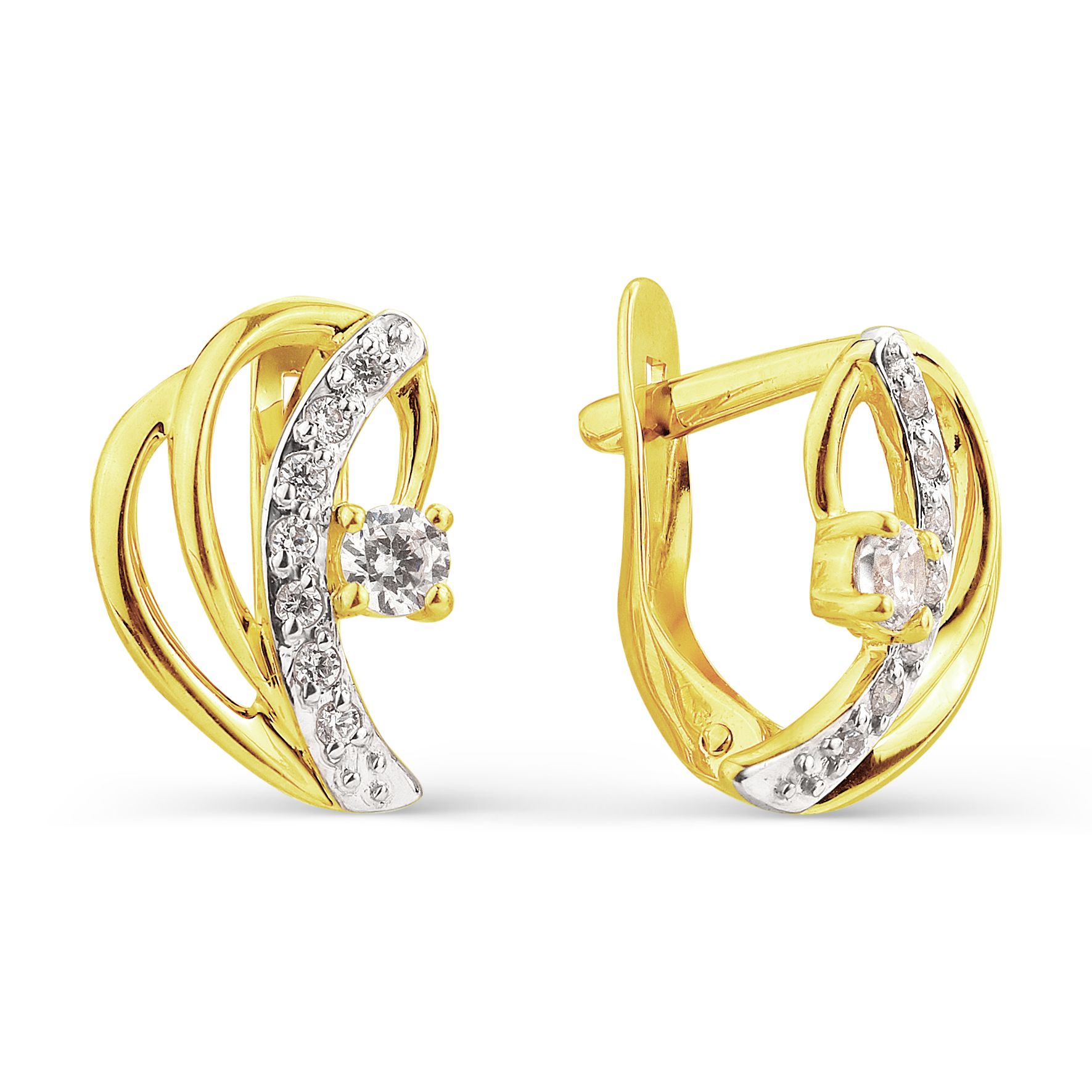 Серьги с фианитами Линии Любви, Серьги Т942023905 
Серьги с фианитами Линии Любви, Серьги Т942023905