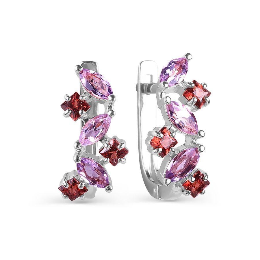 Серьги с аметистами и гранатами Линии Любви, Серьги Т303026057-01
Серьги с аметистами и гранатами Линии Любви, Серьги Т303026057-01