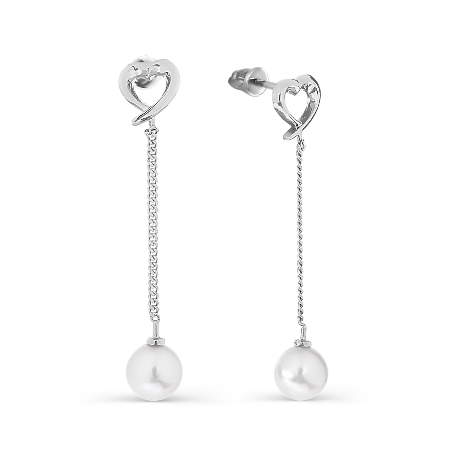 Серьги с жемчугом Линии Любви, Серьги Т308026318-01 
Серьги с жемчугом Линии Любви, Серьги Т308026318-01