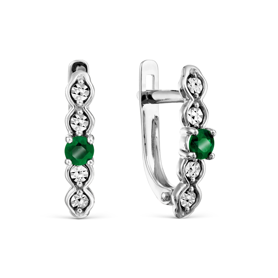 Серьги с изумрудами Линии Любви, Серьги Т305629562 
Серьги с изумрудами Линии Любви, Серьги Т305629562